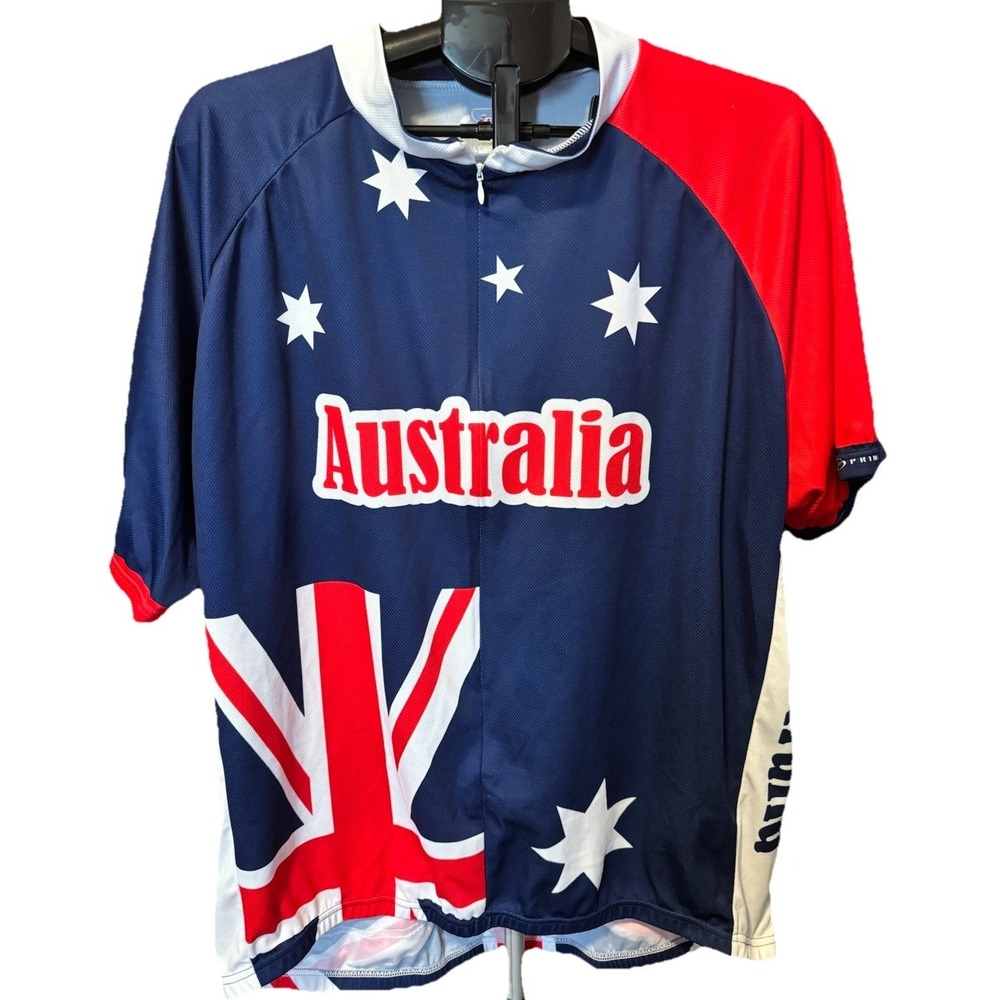 Primal Biking Jersey Mens 5X Australia Red White Blue Short Sleeve Union Jack